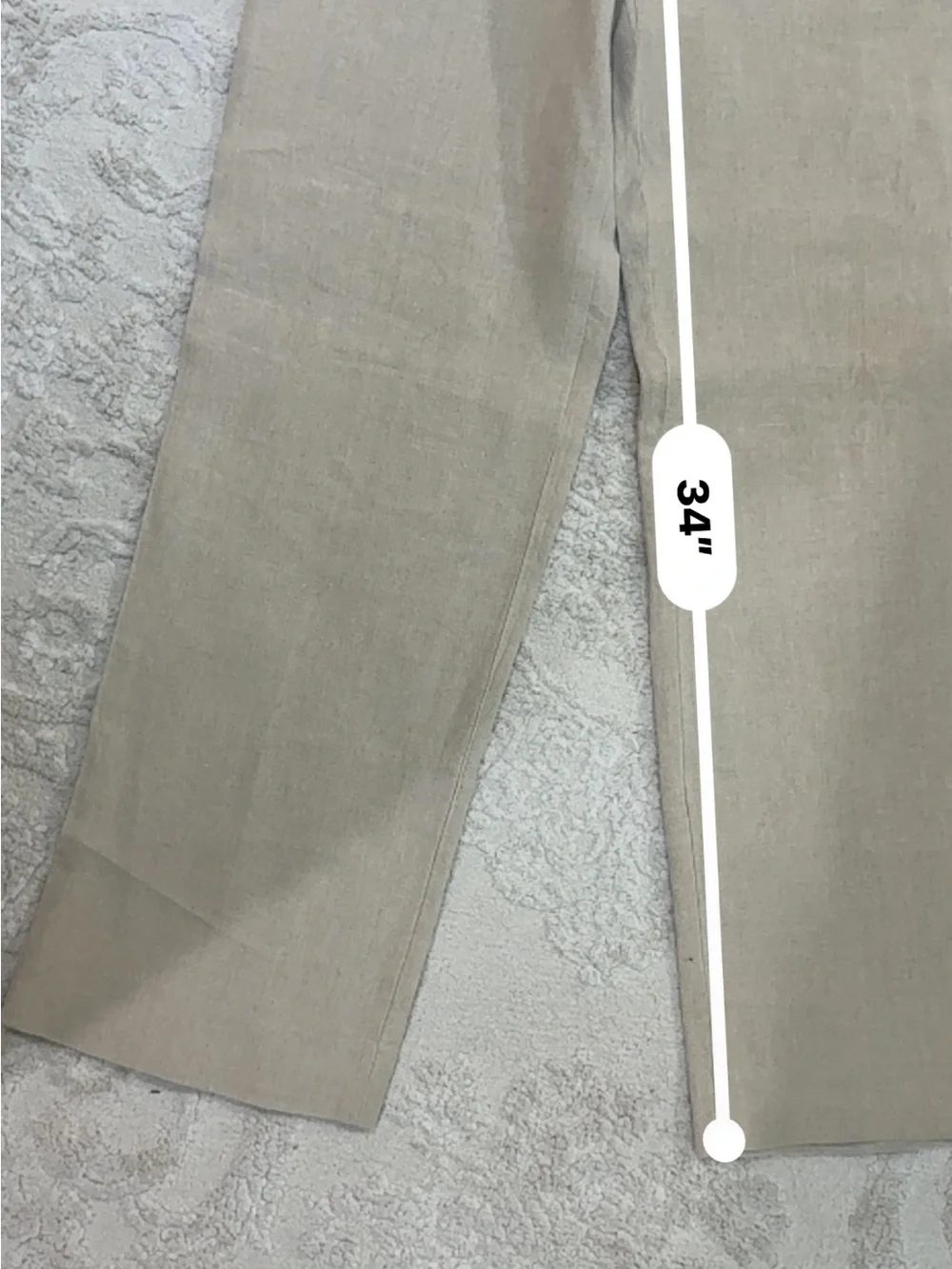 Banana Republic Dawson 100% Linen Pants Mens 35x34 Khaki Beige Straight Leg
